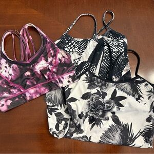 Lululemon - 2 tank tops, 1 sports bra- size 8 and size 4